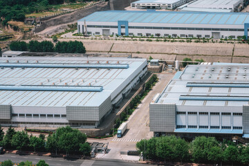 Industrial Complex with Modern Warehouses