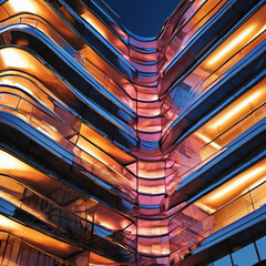 Motion Blur Style Building with Surface Model: Modern Architectural Marvel