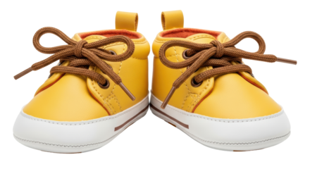 Isolated Yellow Baby Shoes