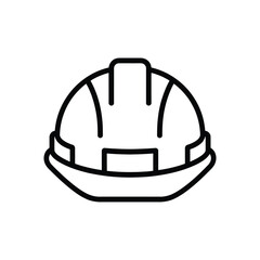 Simple Outline Illustration of a Construction or Work Safety Helmet