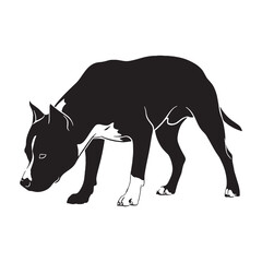 Featuring a loyal American Staffordshire Terrier canine digital black silhouette - American Staffordshire Terrier silhouette - Amstaff Vector - Silhouette of Amstaff - dog vector

