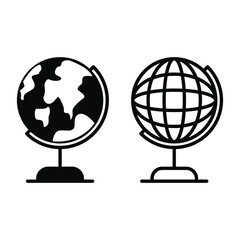 globe icon world map vector for education school design template