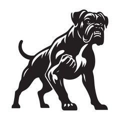 A versatile Boxer black vector asset, a modern digital image for uses - Boxer silhouette - Boxer Vector - Silhouette of Boxer - dog silhouette

