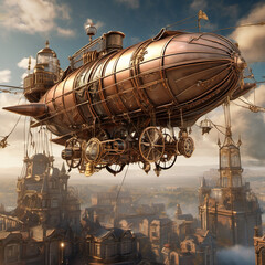 Photorealistic Steam-Punk Airship with GIS Mapping