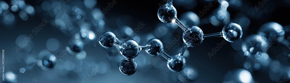 Poster melatonin level concept. close-up view of molecular structures in a scientific context.