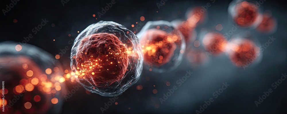 Poster melatonin level concept. abstract representation of molecular structures with glowing effects.