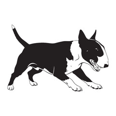 A simple Bull Terrier digital black silhouette, easy to integrate into layouts - Bull Terrier silhouette - Bull Terrier Vector - Silhouette of Bull Terrier - dog silhouette

