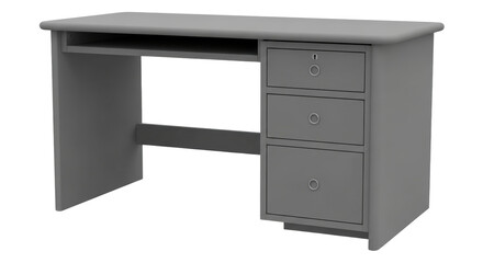 Isolated Grey Office Desk