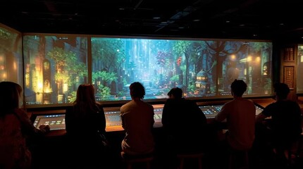 In a beer-themed museum, The interactive pop-up storybook installation allows visitors to see future technologies and scenarios from a digital screen.