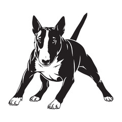 An exceptionally bold Bull Terrier digital black silhouette, perfect for rendering - Bull Terrier silhouette - Bull Terrier Vector - Silhouette of Bull Terrier - dog silhouette

