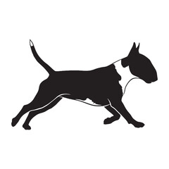 Featuring an authentic Bull Terrier canine digital black visual, accurately representing the breed - Bull Terrier silhouette - Bull Terrier Vector - Silhouette of Bull Terrier - dog vector

