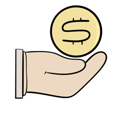 money and hand business icon design