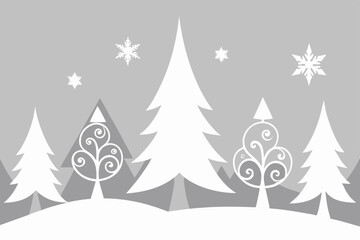 Obraz premium vector illustration of a winter landscape