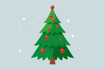 christmas tree with snow