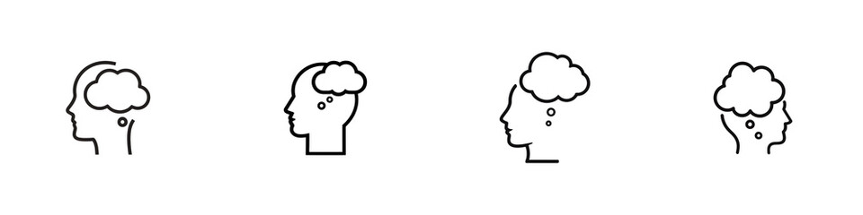 Overthinking Icon Set: Sad Thought Process, Depression