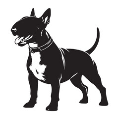 Presenting a classic Bull Terrier digital black profile, with clean, sharp edges - Bull Terrier silhouette - Bull Terrier Vector - Silhouette of Bull Terrier - dog silhouette

