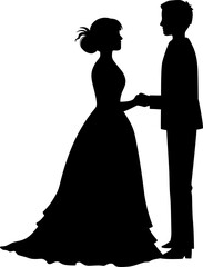 Romantic Wedding Couple Silhouette