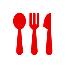 spoon and fork icon vector. spoon, fork and knife icon vector. black and red