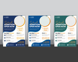 School Admission Flyer Template | Editable EPS | Education & Enrollment Promotion Design

