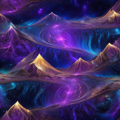 Fractal Aurora Peak in Film Grain Style Cinemagraph