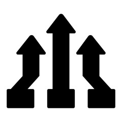 Three Arrows Pointing Upward Growth, Progress, and Success Symbol