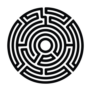 Circular Maze Puzzle Graphic Design Element