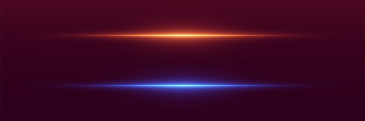 Glowing horizontal light lines of neon light, with movement effect.