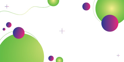 Modern Abstract Background with Vibrant Gradient Spheres and Soft Green Waves, Perfect for Presentations or Tech Themes. Gradient, Modern, Minimal, Abstract, Colorful.