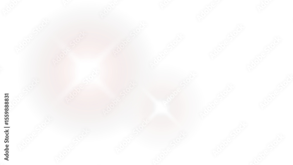 Poster transparent background: two soft, glowing white starbursts with subtle halos, creating a gentle and 