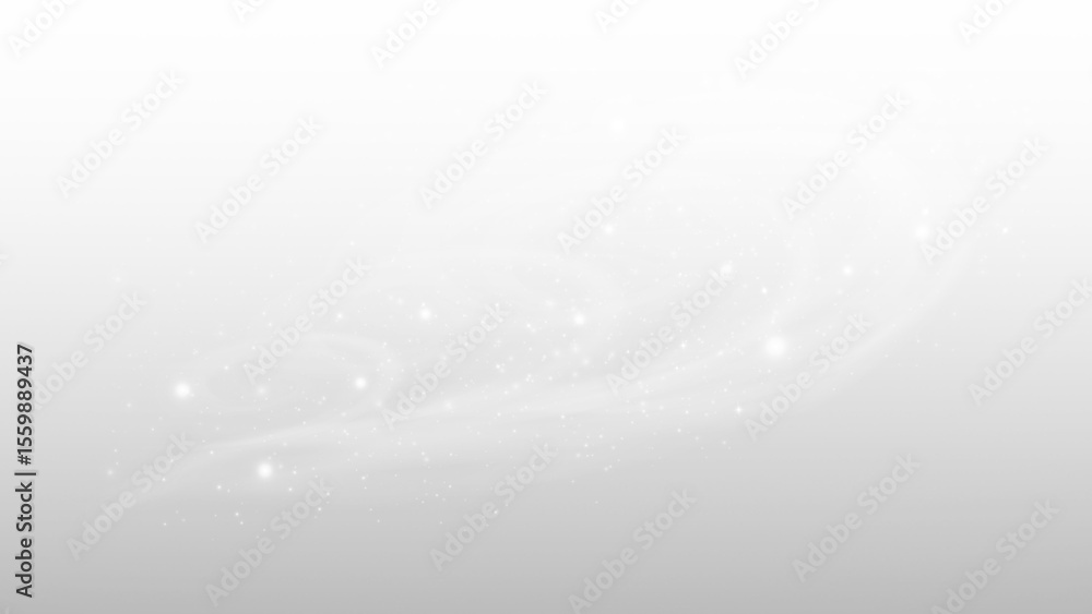 Poster ethereal white sparkling dust and light trails on a transparent background, perfect for adding magic