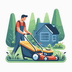 mowing the lawn GARDENER YARD