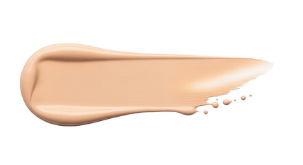 Beige liquid foundation swatch isolated on transparent background