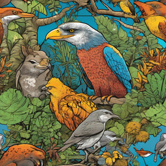 Comic Book Style Wildlife Documentary: Mixed Media Artwork