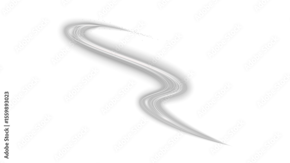 Poster ephemeral smoke swirl in soft grey with a transparent background, perfect for adding atmospheric eff
