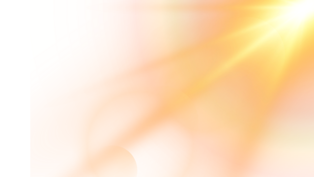 Transparent background: Warm Golden Sun Rays - Bright Light Effect for Luminous Backgrounds, Overlays, and Glowing Designs.