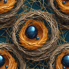 Bird's Nest with Radial Balance in GIS Mapping Medium