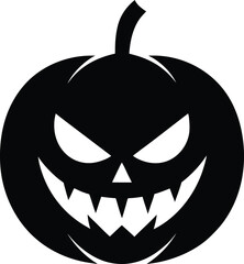 Spooky Halloween Pumpkin A Ghastly Grinning Jack-o'-lantern Silhouette