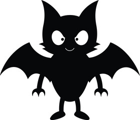Cute Halloween Bat Illustration Spooky Silhouette Design