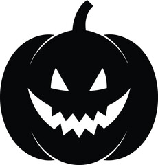 Halloween pumpkin head vector illustration on transparent background