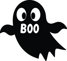 Halloween ghosts silhouette vector