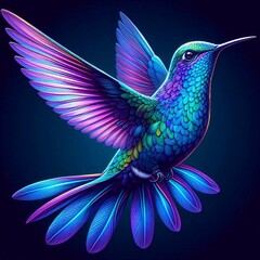 Obraz premium A painting of beautiful feathers on a background of bold, electric hues and dynamic energy.