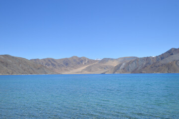 Pangong Tso in Leh, Ladakh is the highest brackish water lakes in the world.