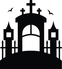 Fototapeta premium silhouette of a church