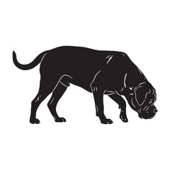 A unique Mastiff digital black design, great for a distinctive canine silhouette - Mastiff silhouette - Mastiff Vector - Silhouette of Mastiff - dog silhouette

