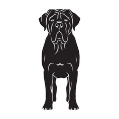 An iconic Mastiff digital black representation, clearly identifying the breed - Mastiff silhouette - Mastiff Vector - Silhouette of Mastiff - dog vector

