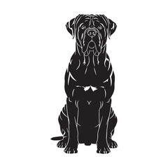 Naklejka premium Presenting a standard Mastiff digital black vector, easy to use and adapt - Mastiff silhouette - Mastiff Vector - Silhouette of Mastiff - dog vector