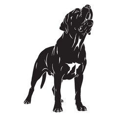 An alert Mastiff digital black silhouette, perfect for clear rendering - Mastiff silhouette - Mastiff Vector - Silhouette of Mastiff - dog silhouette

