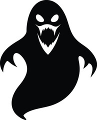 scary Halloween ghost  vector illustration on transparent background