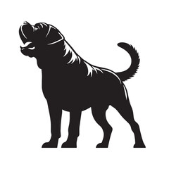 An impressive Mastiff digital black silhouette, reflecting its commanding nature - Mastiff silhouette - Mastiff Vector - Silhouette of Mastiff - dog silhouette

