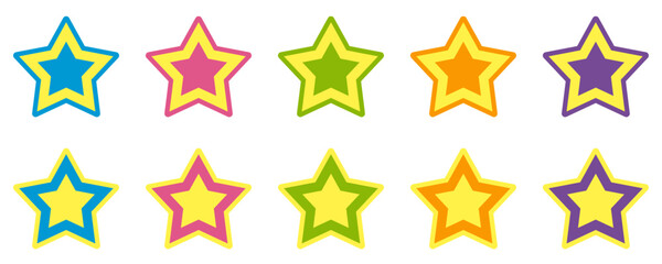 POP　カラフル　星　三層　セット　ベクター